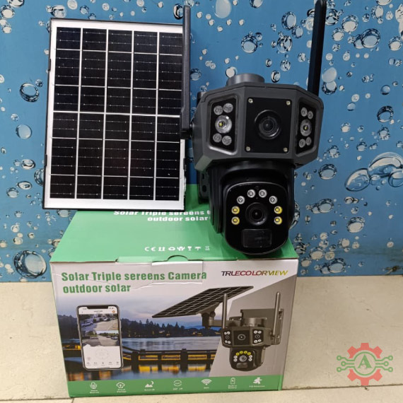 V380 4G Triple lens Dual pannel Security Solar cameras